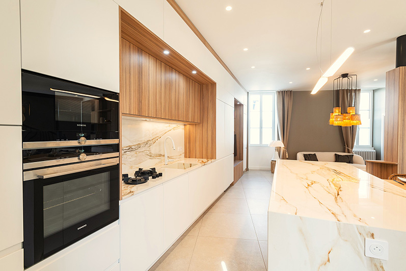 Cuisine Blanc et bois Cuisine épurée